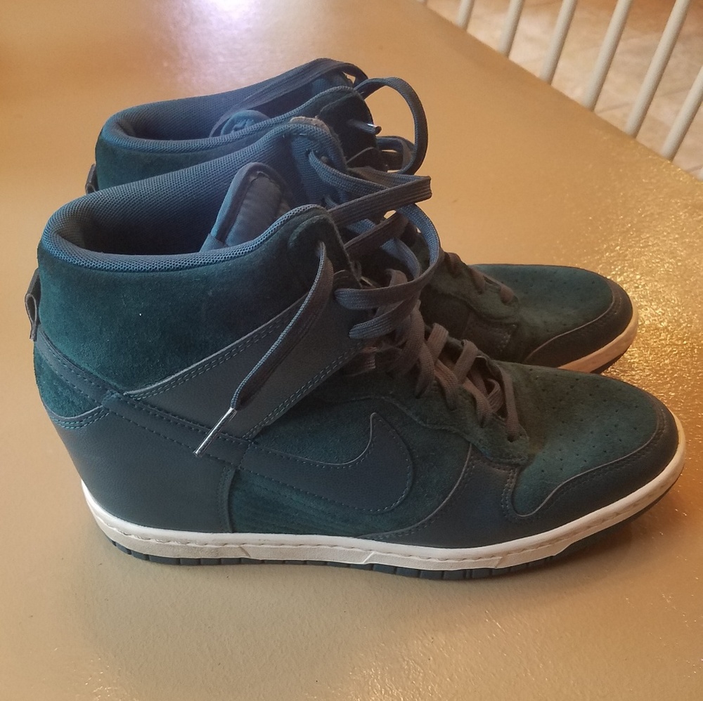 Nike Sky High Teal Wedge Sneakers